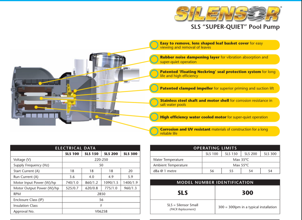 Davey 1HP Silent  Swimming pool pump SLS200  image 3